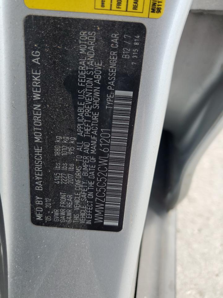 2012 Mini Cooper S Countryman VIN: WMWZC5C52CWL61201 Lot: 69656135