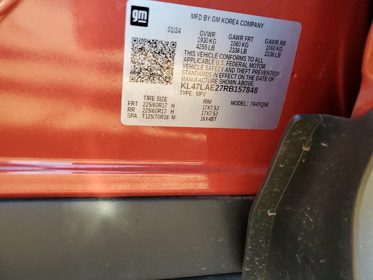 2024 Buick Envista Preferred VIN: KL47LAE27RB157848 Lot: 68866795