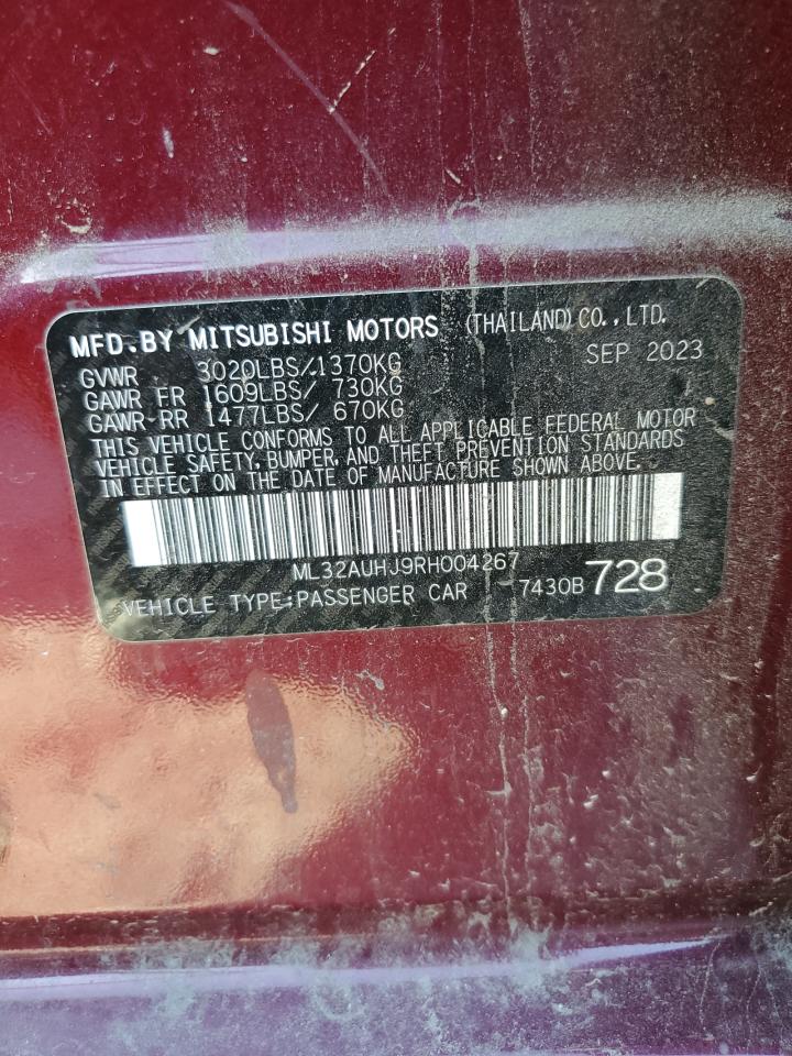 2024 Mitsubishi Mirage Es VIN: ML32AUHJ9RH004267 Lot: 70101905