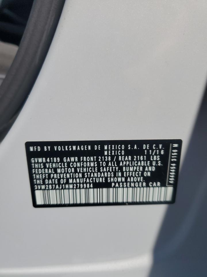 2017 Volkswagen Jetta S VIN: 3VW2B7AJ1HM279984 Lot: 69058475