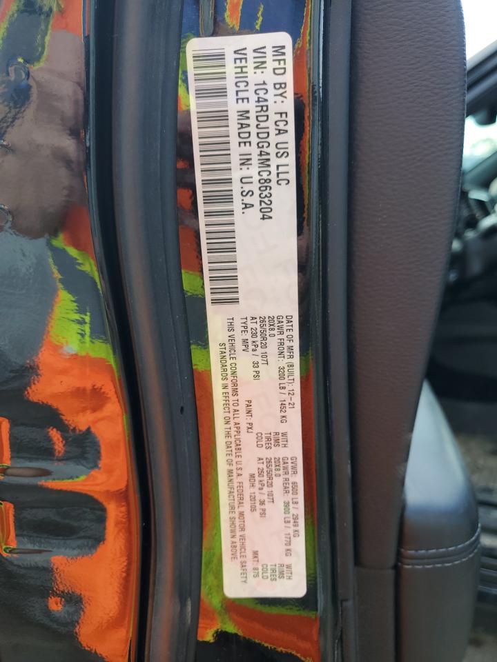 2021 Dodge Durango Gt VIN: 1C4RDJDG4MC863204 Lot: 68585205