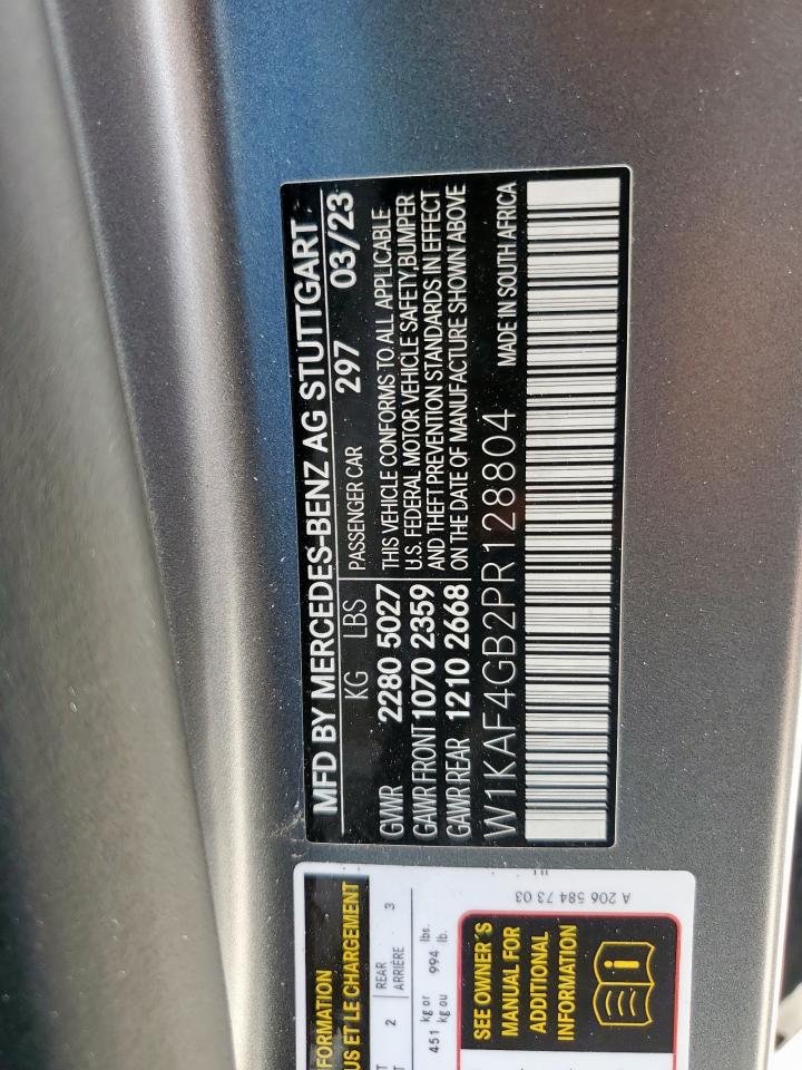 2023 Mercedes-Benz C 300 VIN: W1KAF4GB2PR128804 Lot: 70325875