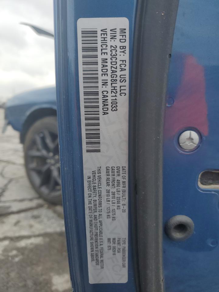2020 Dodge Challenger Sxt VIN: 2C3CDZAG8LH211033 Lot: 67026785