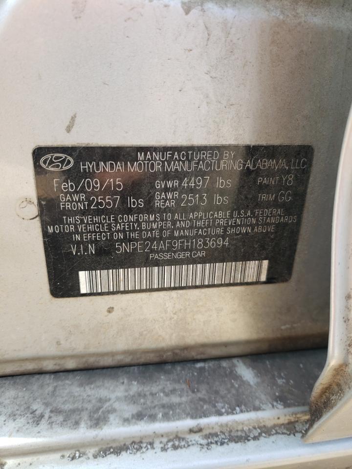 2015 Hyundai Sonata Se VIN: 5NPE24AF9FH183694 Lot: 70143955
