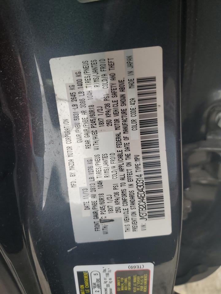 2014 Mazda Cx-9 Touring VIN: JM3TB2CA4E0430314 Lot: 68020005