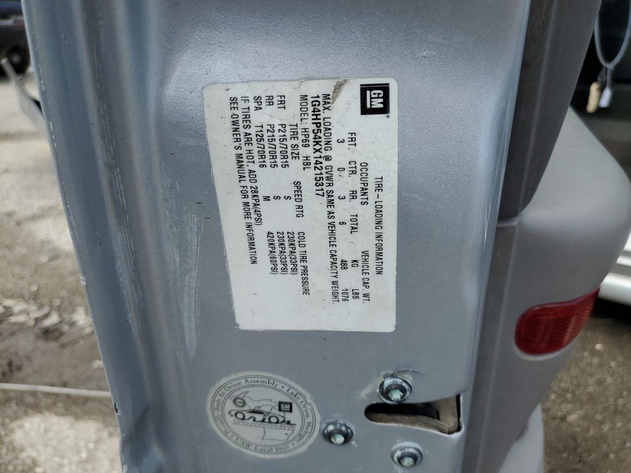 2001 Buick Lesabre Custom VIN: 1G4HP54KX14215317 Lot: 70323075