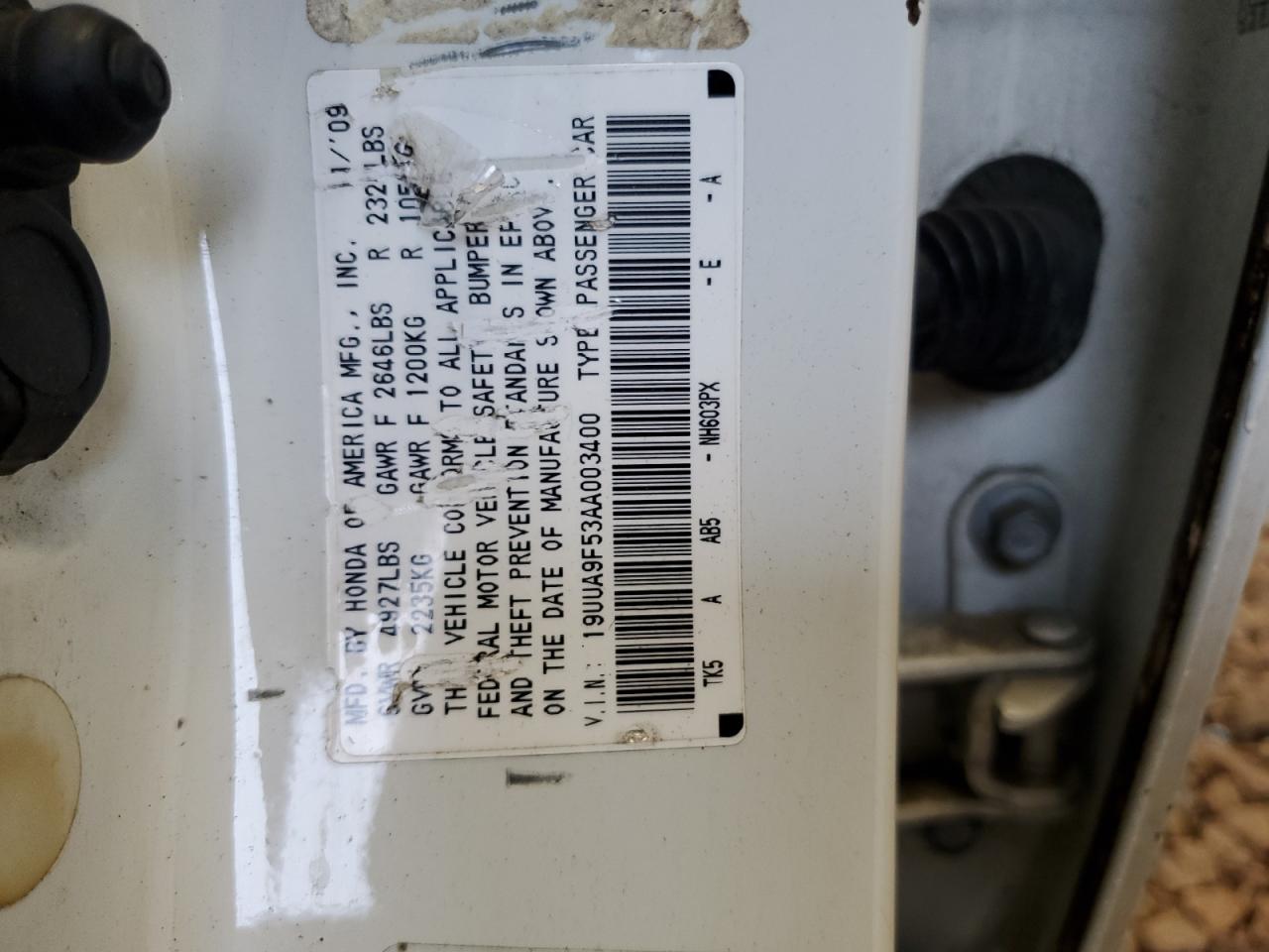 2010 Acura Tl VIN: 19UUA9F53AA003400 Lot: 68171695