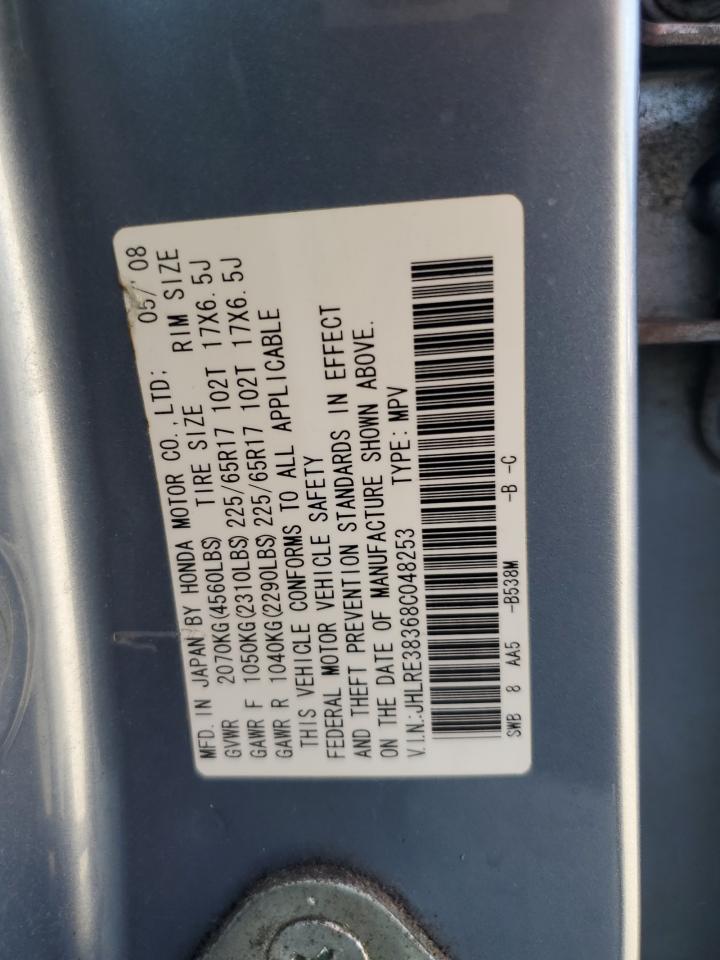 2008 Honda Cr-V Lx VIN: JHLRE38368C048253 Lot: 67898195