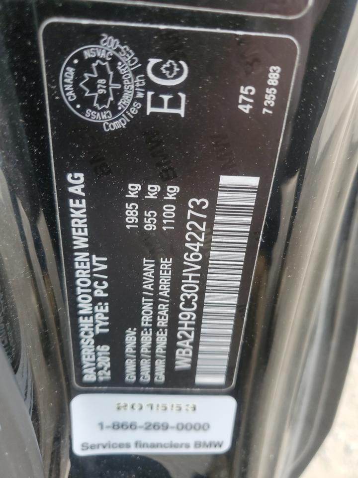 2017 BMW 230Xi VIN: WBA2H9C30HV642273 Lot: 69922515