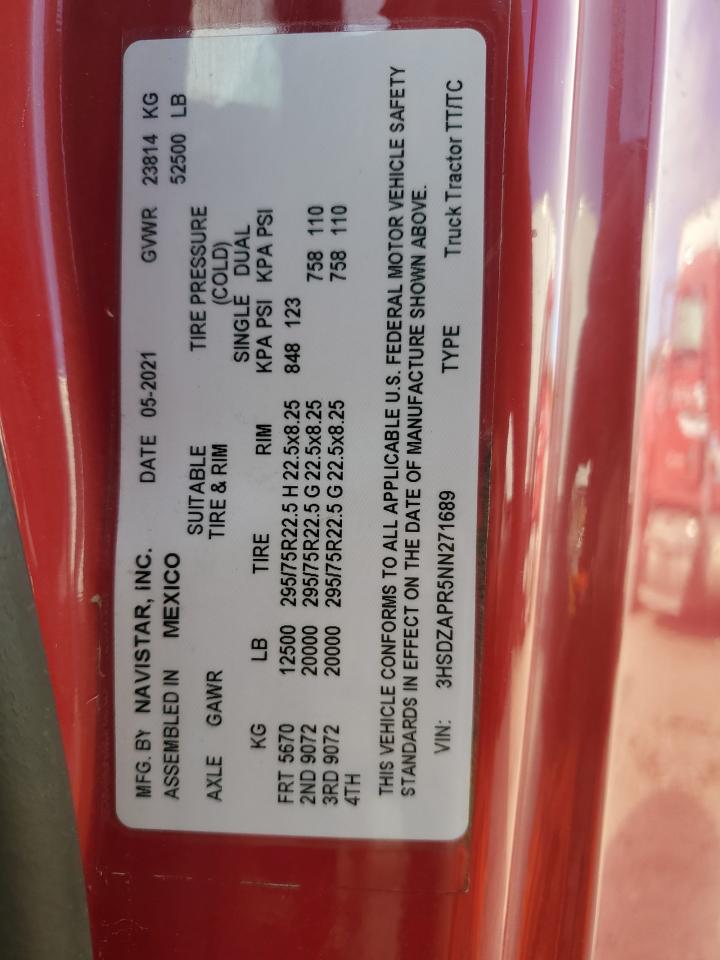 2022 International Lt625 - Trucks Truck Cab And Chassis VIN: 3HSDZAPR5NN271689 Lot: 68626845