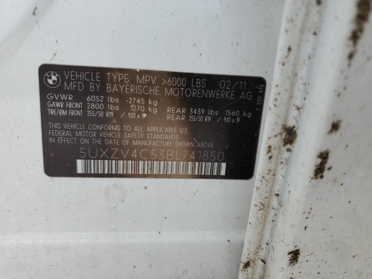 2011 BMW X5 xDrive35I VIN: 5UXZV4C5XBL123456 Lot: 67648555