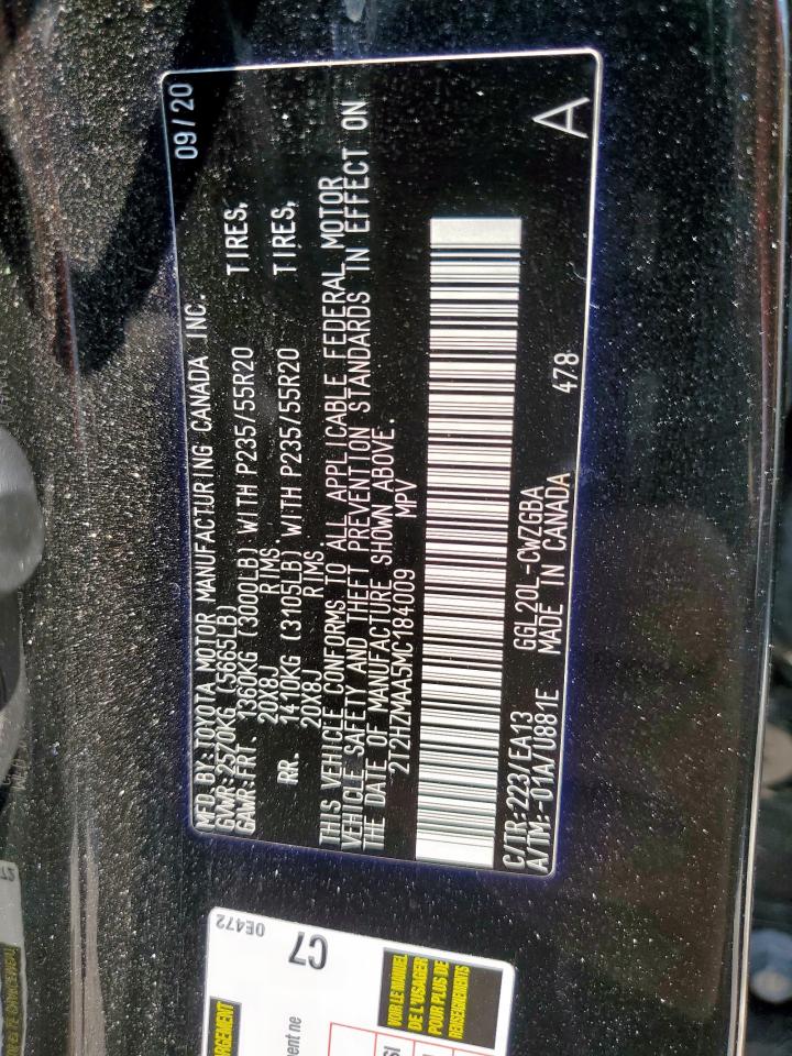 2021 Lexus Rx 350 VIN: 2T2HZMAA5MC184009 Lot: 67120695