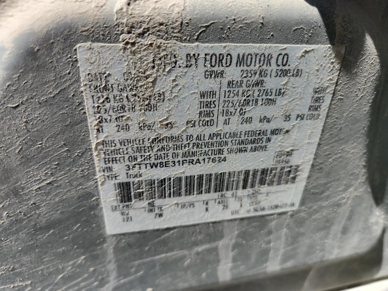 2023 Ford Maverick Xl VIN: 3FTTW8E31PRA17624 Lot: 70106935