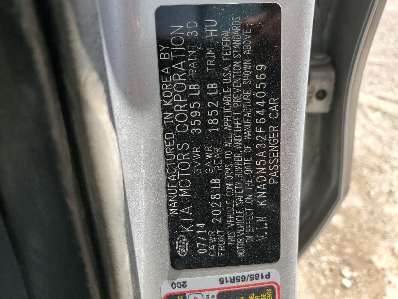 2015 Kia Rio Ex VIN: KNADN5A32F6440569 Lot: 70292645