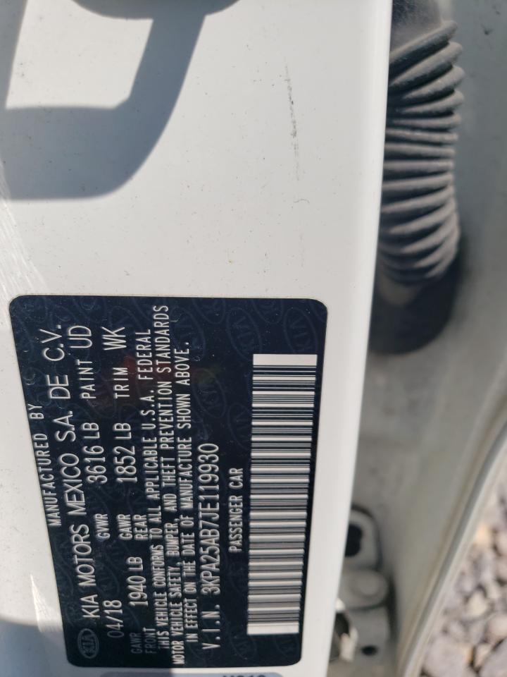 2018 Kia Rio Lx VIN: 3KPA25AB7JE119930 Lot: 67917235