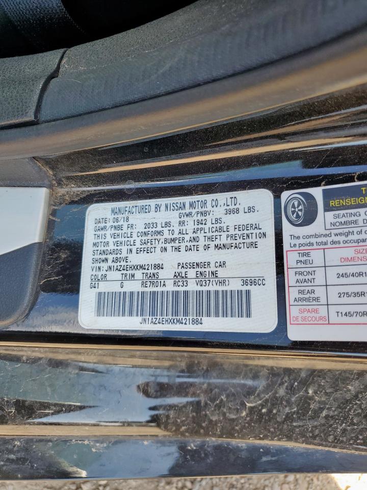 2019 Nissan 370Z Base VIN: JN1AZ4EHXKM421884 Lot: 69612585