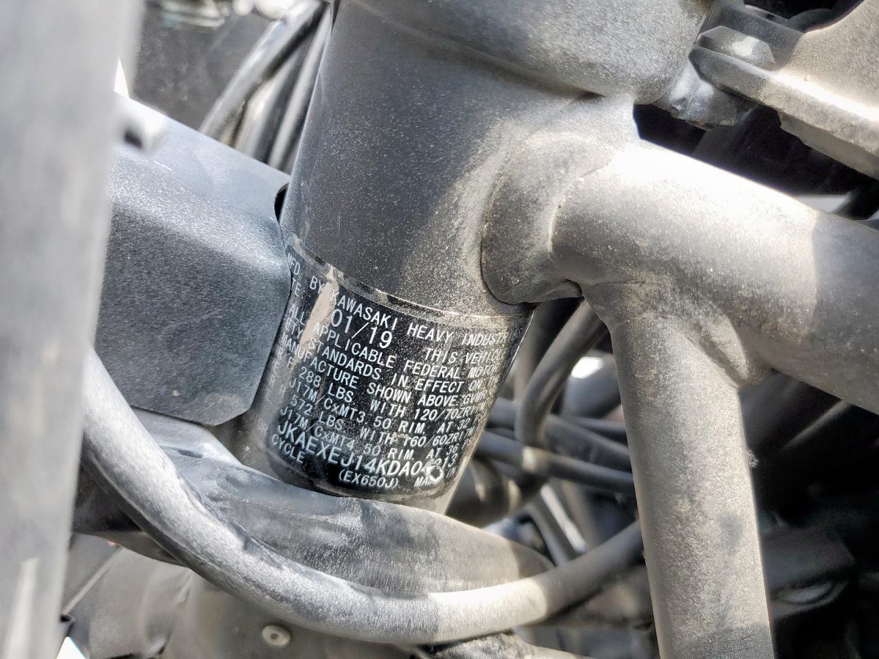 2019 Kawasaki Ex650 J VIN: JKAEXEJ14KDA04213 Lot: 68274455