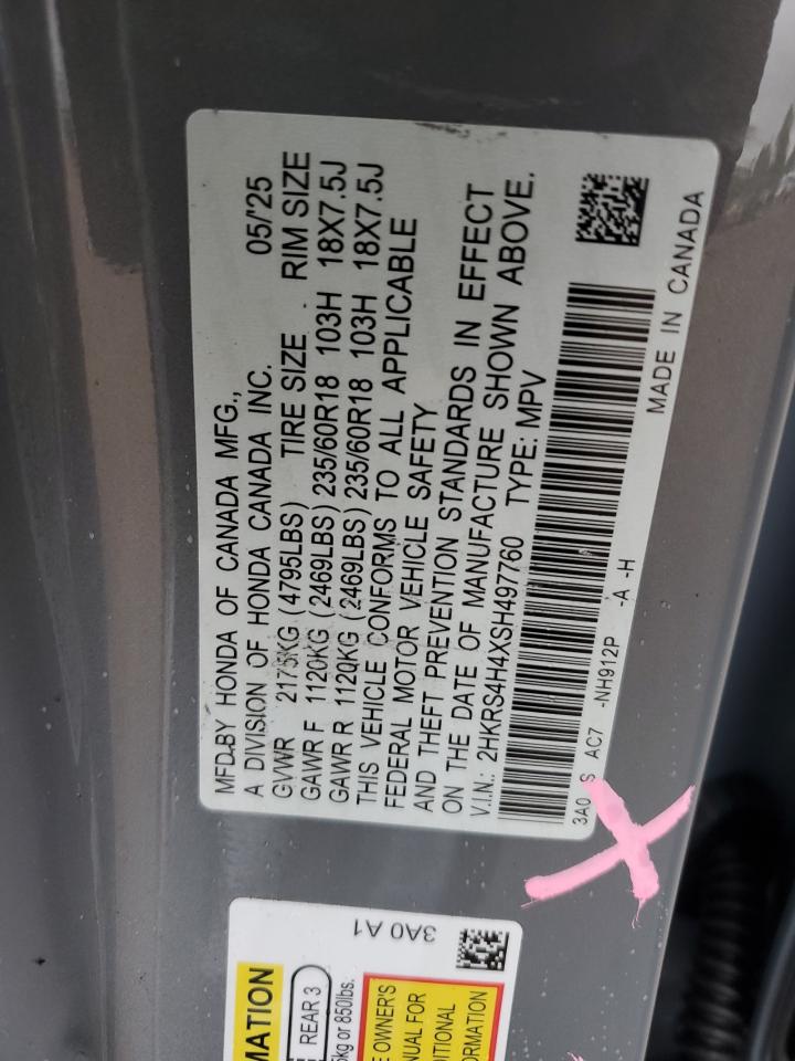 2025 Honda Cr-V Ex VIN: 2HKRS4H4XSH497760 Lot: 69556415