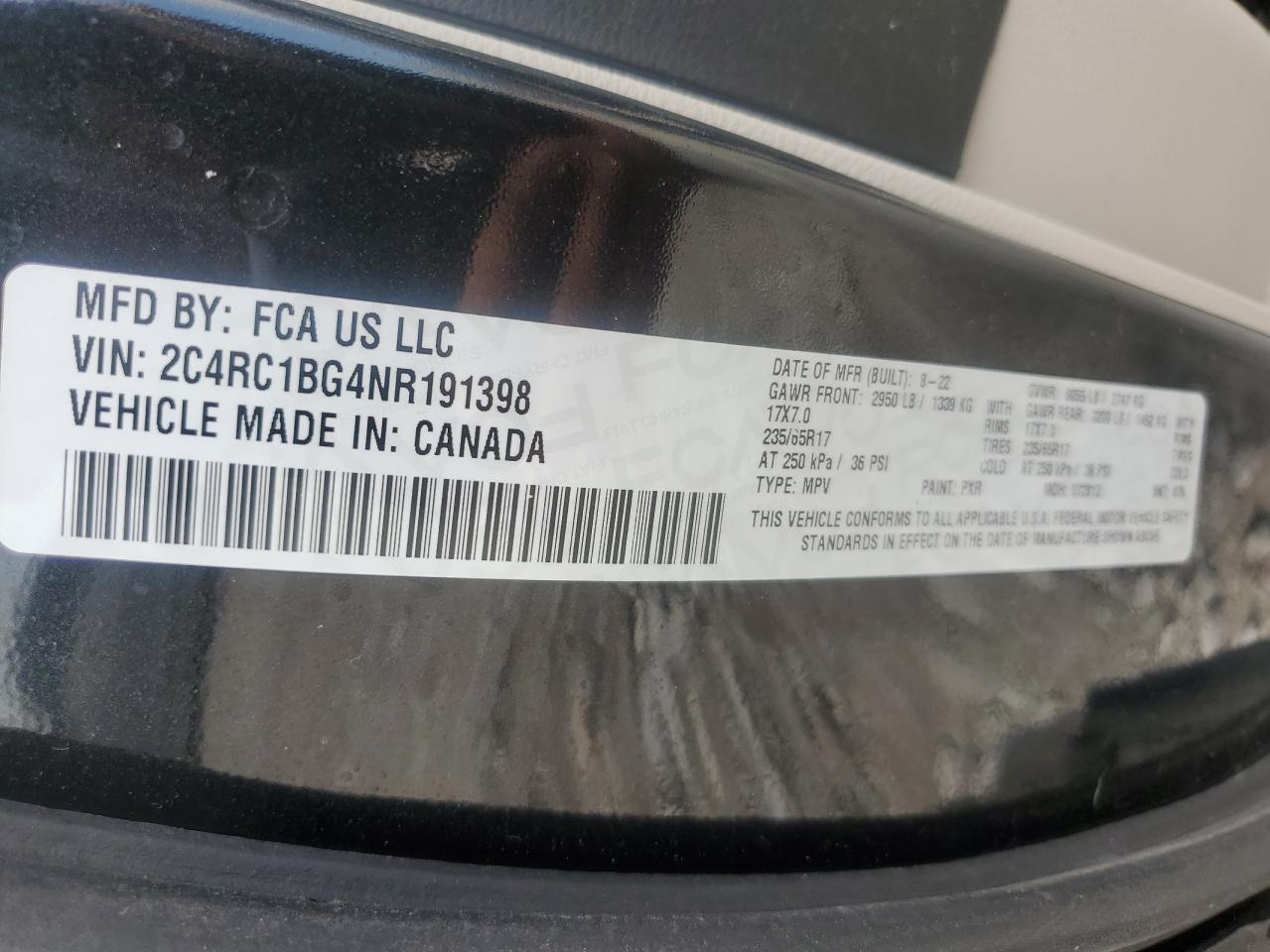 2022 Chrysler Pacifica Touring L VIN: 2C4RC1BG4NR191398 Lot: 68680935