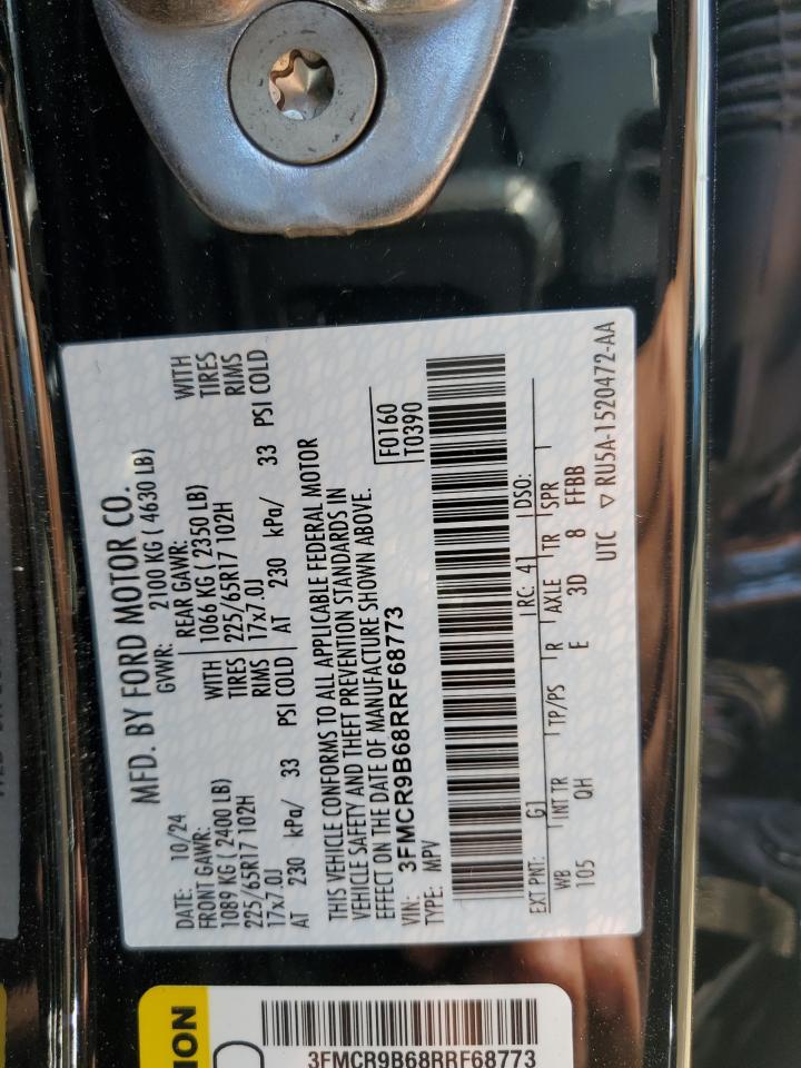 2024 Ford Bronco Sport Big Bend VIN: 3FMCR9B68RRF68773 Lot: 70846955