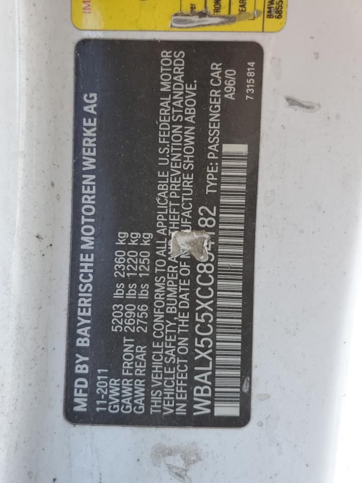 2012 BMW 650 Xi VIN: WBALX5C5XCC894182 Lot: 68212155