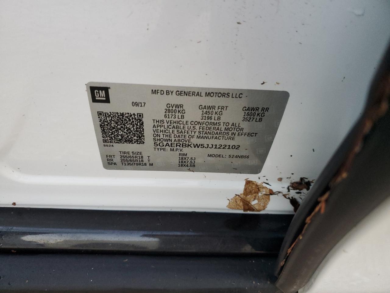 2018 Buick Enclave Essence VIN: 5GAERBKW5JJ122102 Lot: 68051785