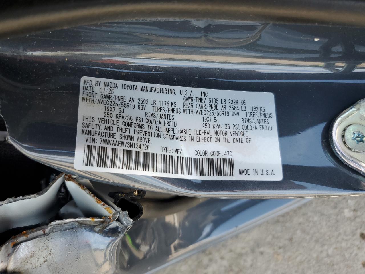 2025 Mazda Cx-50 Premium Plus VIN: 7MMVAAEW7SN134726 Lot: 70382775