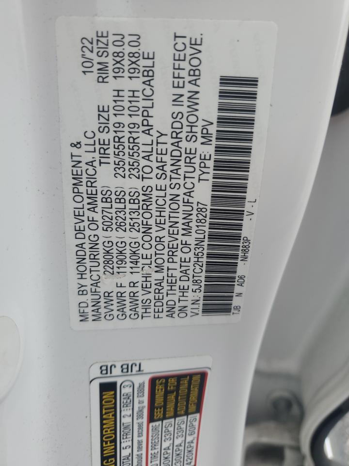 2022 Acura Rdx Technology VIN: 5J8TC2H53NL018287 Lot: 68327455