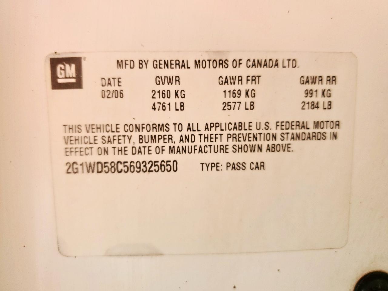 2G1WD58C569325650 2006 Chevrolet Impala Super Sport