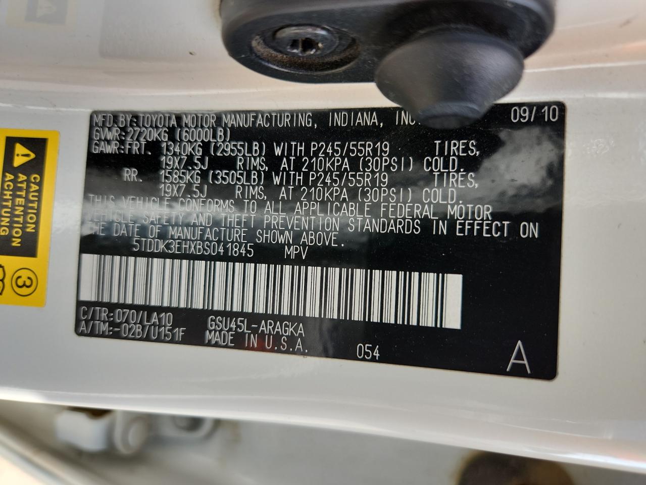 2011 Toyota Highlander Limited VIN: 5TDDK3EHXBS041845 Lot: 69416635