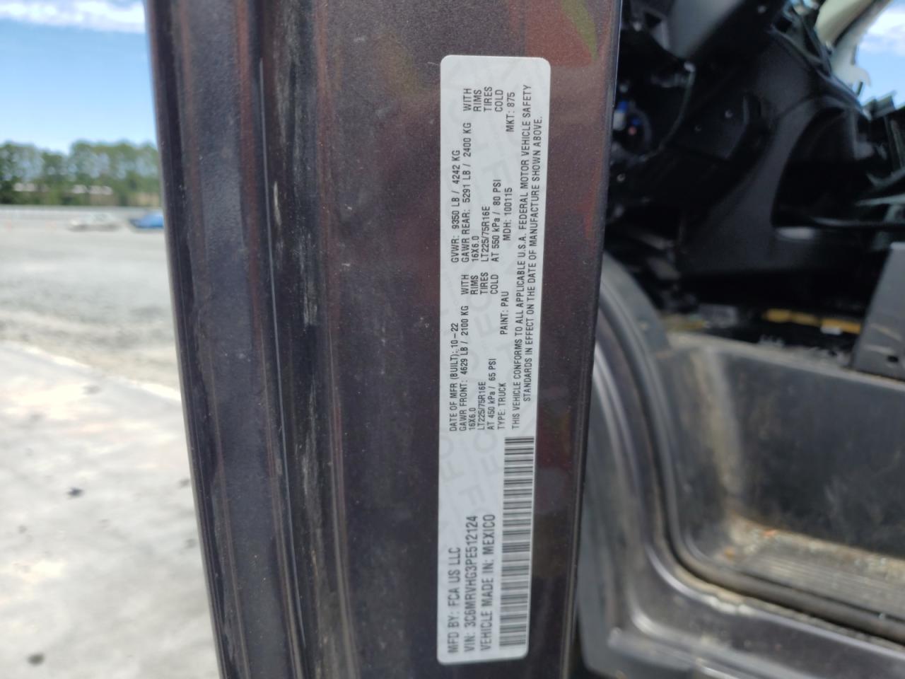 2023 Ram Promaster - Trucks Delivery Van VIN: 3C6LRVDGXSE505052 Lot: 66517815