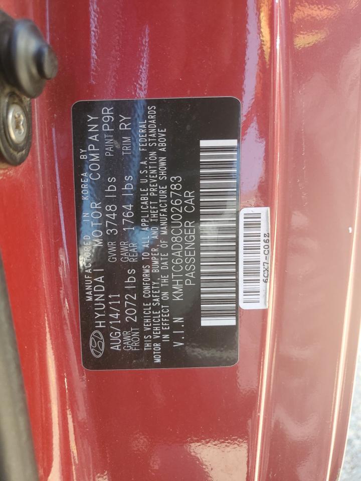 2012 Hyundai Veloster VIN: KMHTC6AD8CU026783 Lot: 68113345