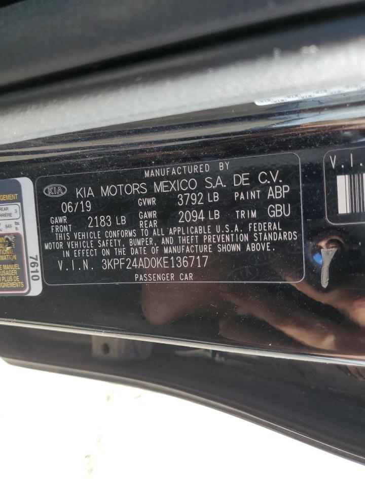 2019 Kia Forte Fe VIN: 3KPF24AD0KE136717 Lot: 70097025