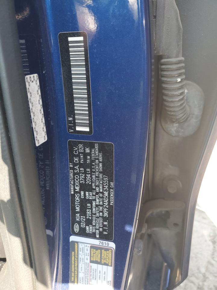 2021 Kia Forte Fe VIN: 3KPF24AD5ME345597 Lot: 68519575