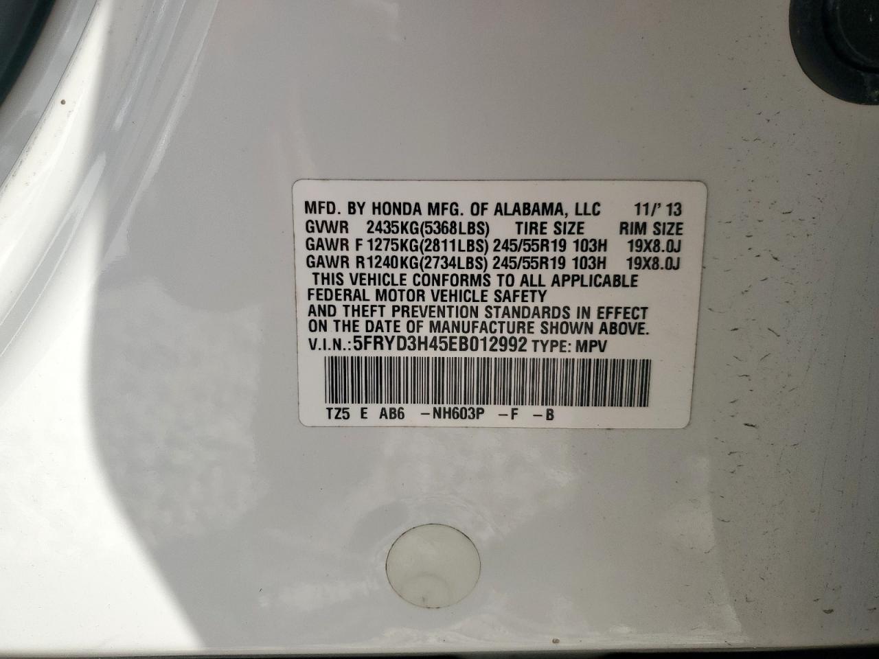 2014 Acura Mdx Technology VIN: 5FRYD3H45EB012992 Lot: 70313615