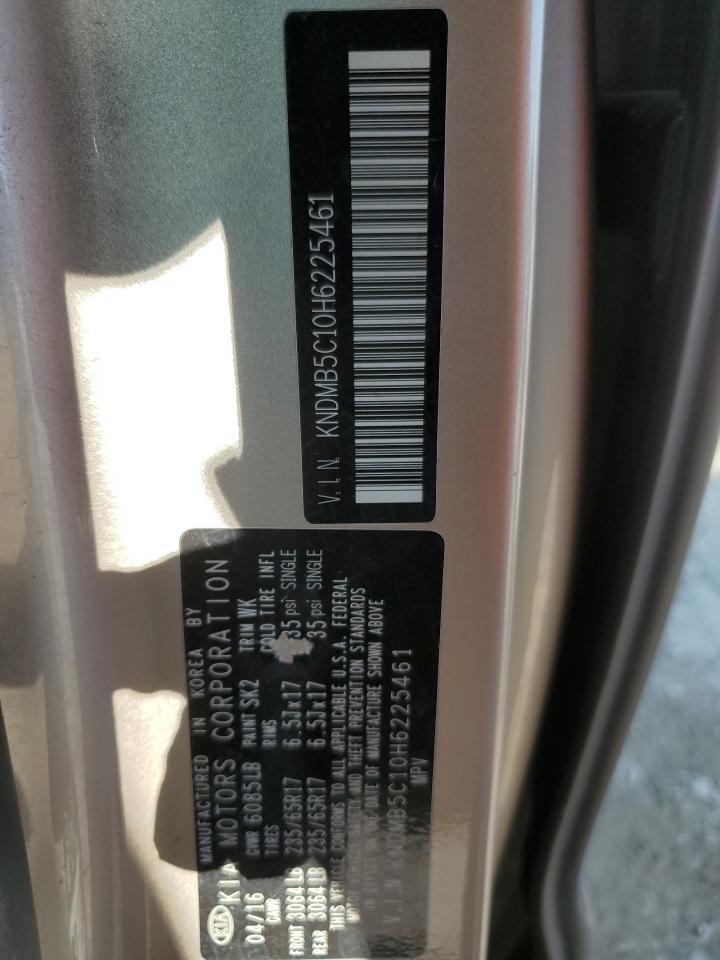 2017 Kia Sedona Lx VIN: KNDMB5C10H6225461 Lot: 66954335
