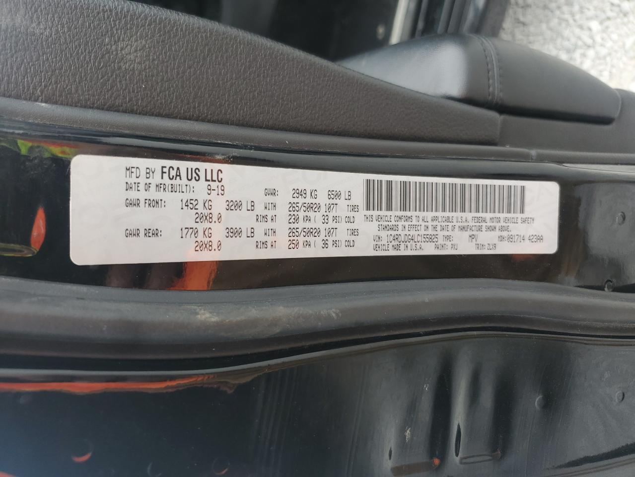 2020 Dodge Durango Gt VIN: 1C4RDJDG4LC155825 Lot: 69687335