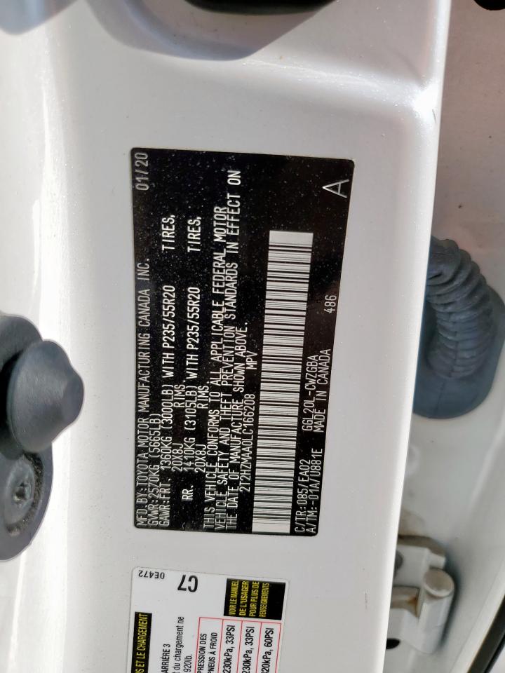 2020 Lexus Rx 350 VIN: 2T2HZMAA0LC166208 Lot: 68967415