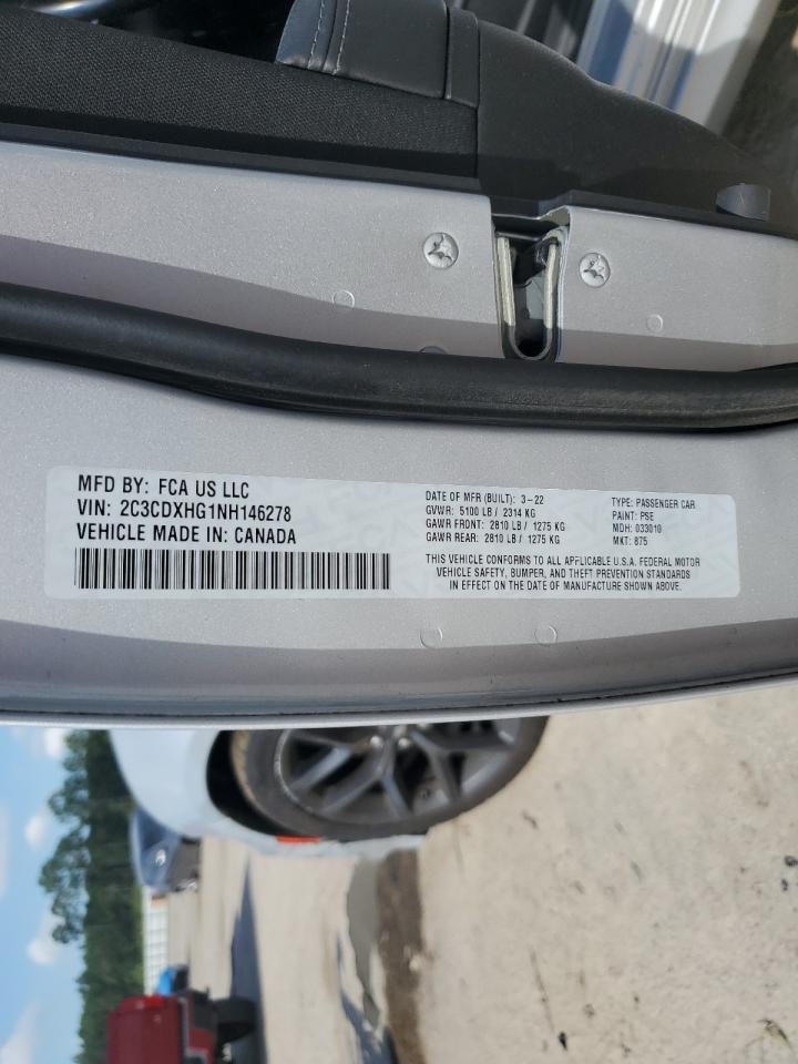 2022 Dodge Charger Gt VIN: 2C3CDXHG1NH146278 Lot: 69653625