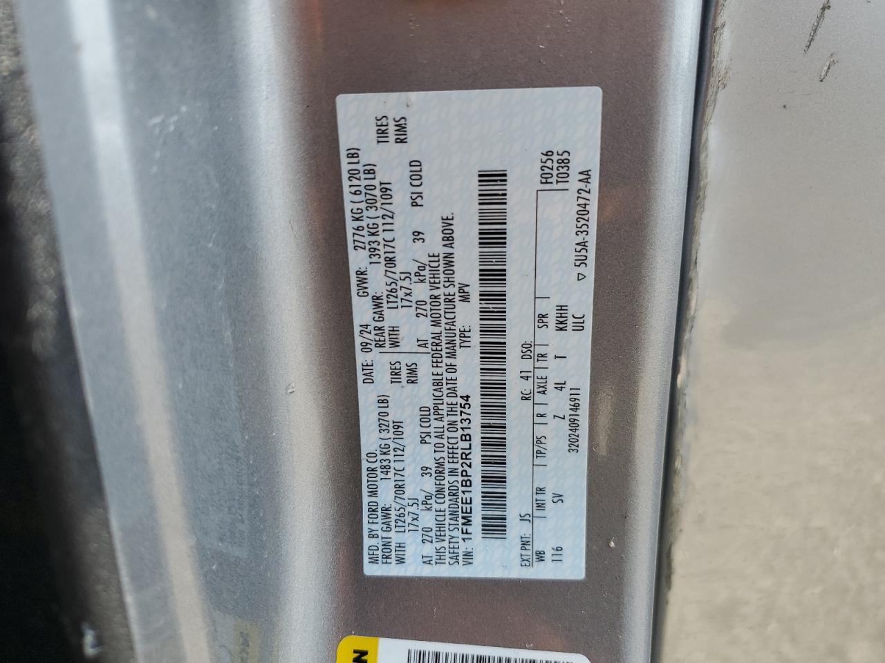 2024 Ford Bronco Black Diamond VIN: 1FMEE1BP2RLB13754 Lot: 86128205