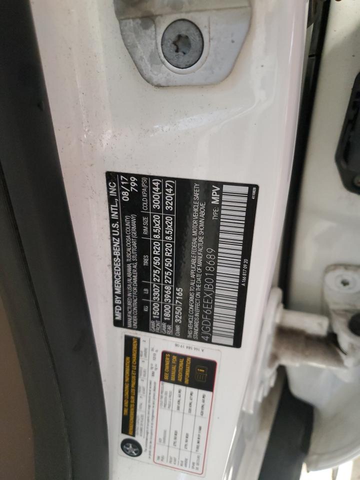 2018 Mercedes-Benz Gls 450 4Matic VIN: 4JGDF6EEXJB018689 Lot: 68261995