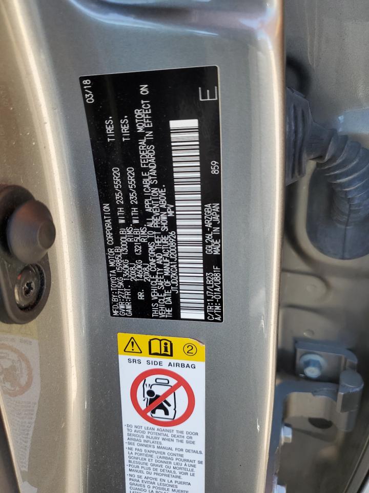 2018 Lexus Rx 350 L VIN: JTJDZKCA1J2008926 Lot: 68857445