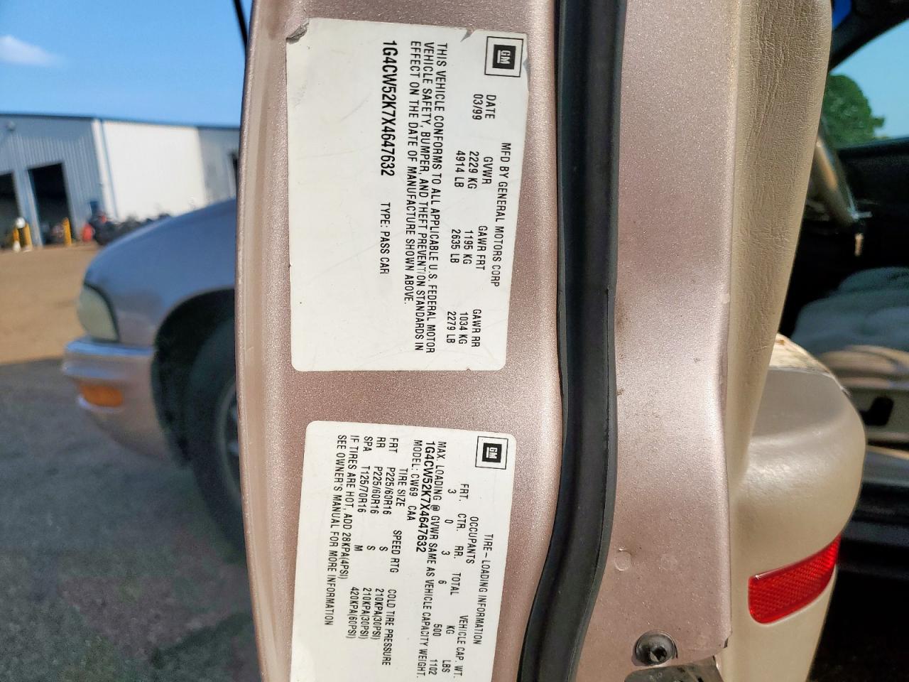 1999 Buick Park Avenue VIN: 1G4CW52K7X4647632 Lot: 69280995