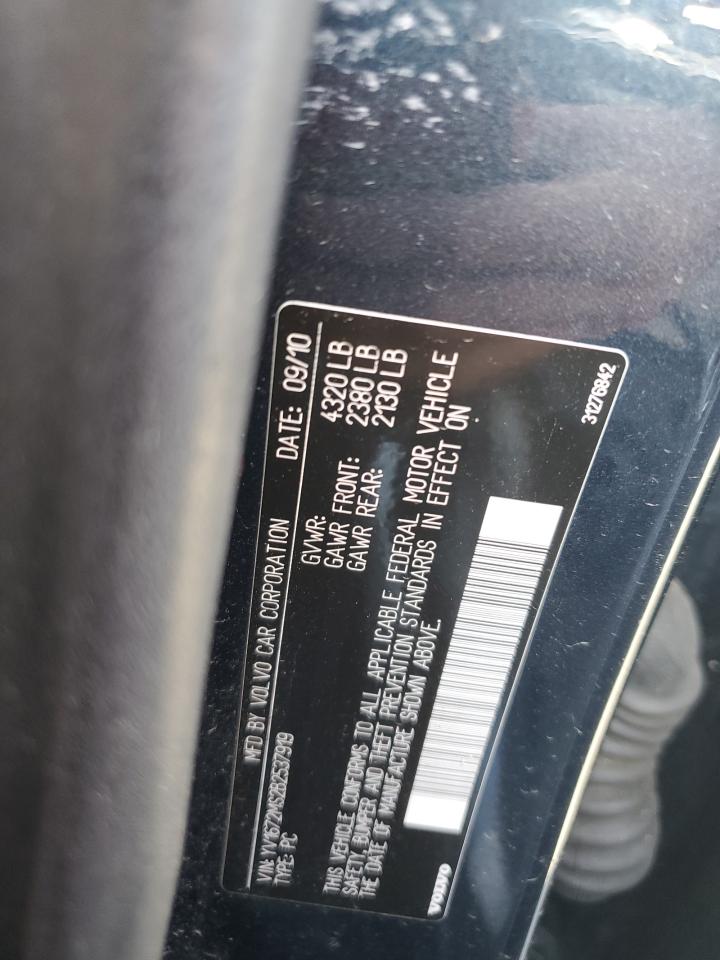 2011 Volvo S40 T5 VIN: YV1672MS2B2537919 Lot: 69201385