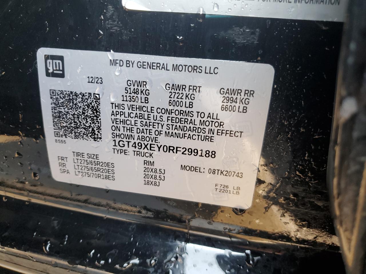 2024 GMC Sierra K2500 Denali Ultimate VIN: 1GT49XEY0RF299188 Lot: 68684595
