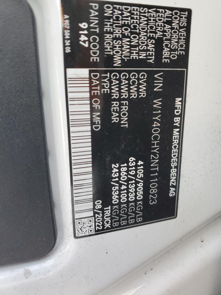 2022 Mercedes-Benz Sprinter 2500 VIN: W1Y40CHY2NT110823 Lot: 70148595