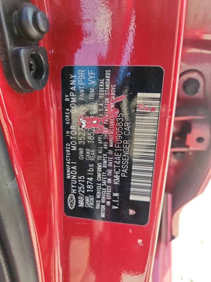 2015 Hyundai Accent Gls VIN: KMHCT4AE1FU905835 Lot: 70156275