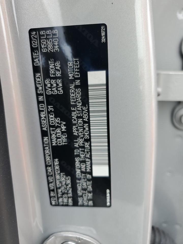 2024 Volvo Xc90 Plus VIN: YV4L12PE8R1236164 Lot: 69397845