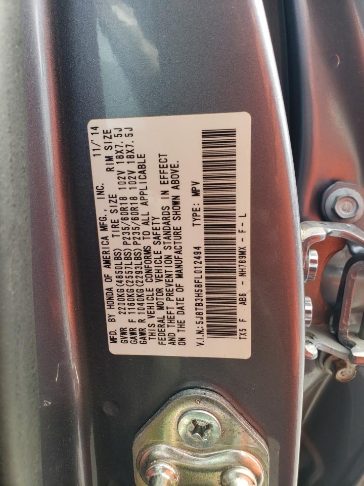 2015 Acura Rdx Technology VIN: 5J8TB3H58FL012494 Lot: 70892885