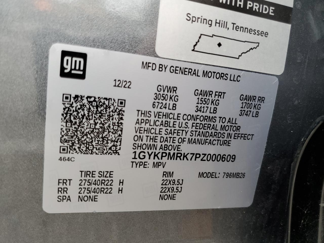 2023 Cadillac Lyriq Luxury VIN: 1GYKPMRK7PZ000609 Lot: 68774745